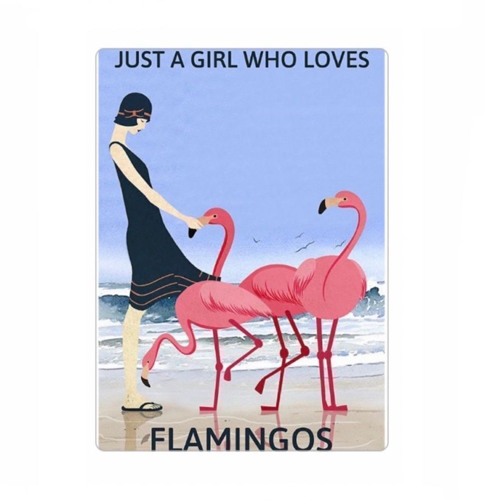 “Just a Girl Who Loves Flamingos” Magnet